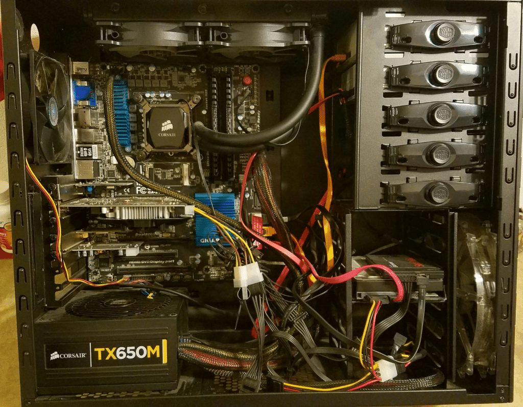poor cable management output example