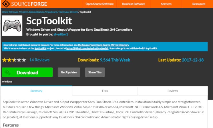 Step 1 Download the ScpToolkit by clicking on the green Download button here.