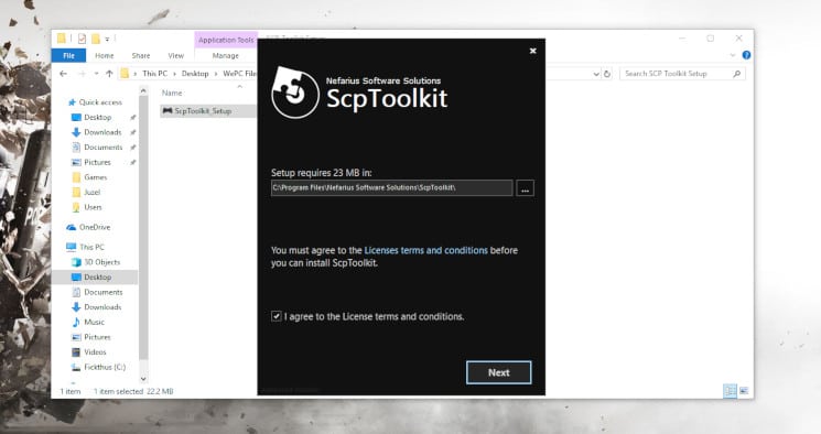 Step 2 Open and install the ScpToolkit Setup application you just downloaded.