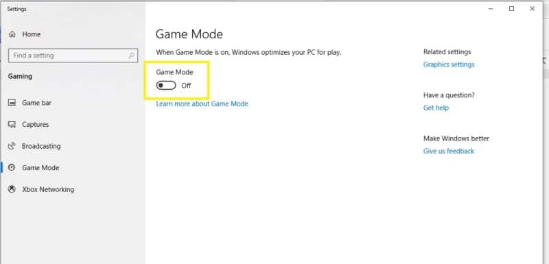 how to enable game mode in windows 10