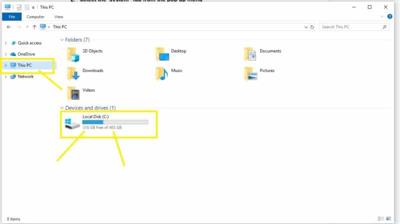 Check hard drive on Windows 10