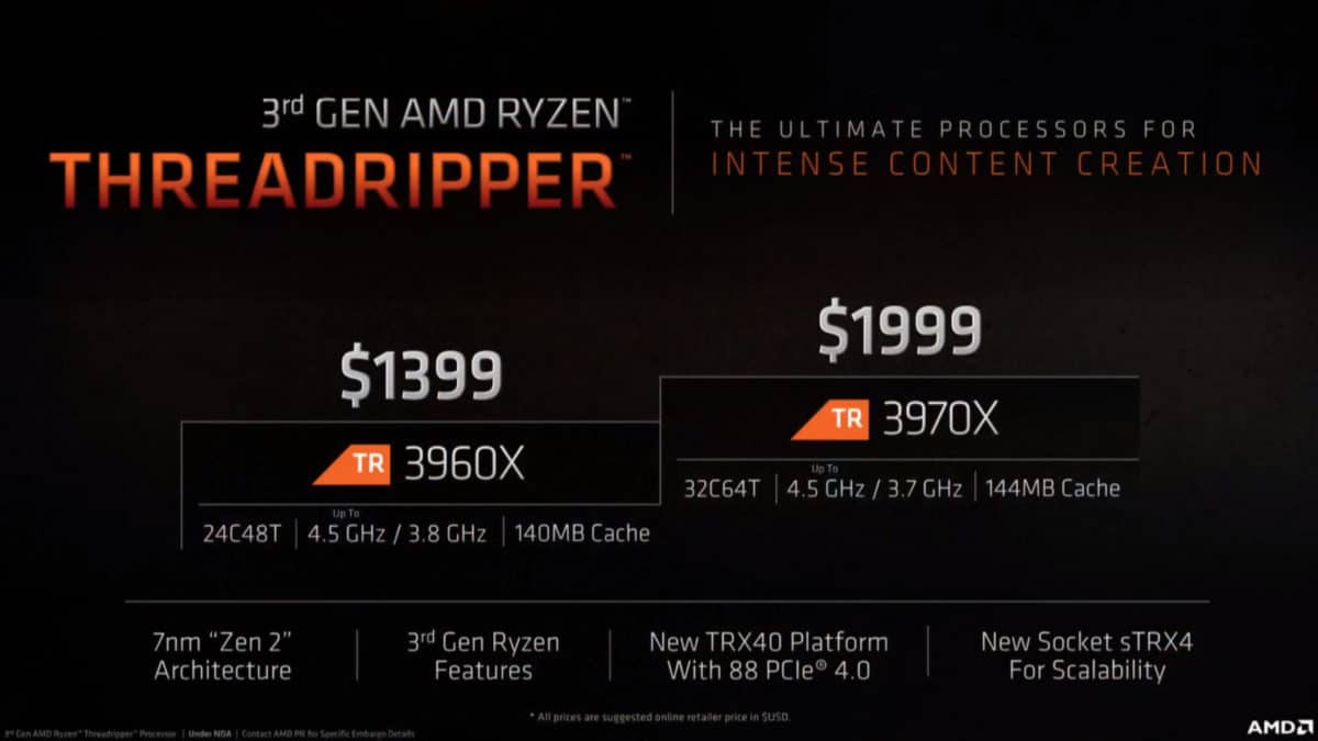 AMD 3rd gen threadripper