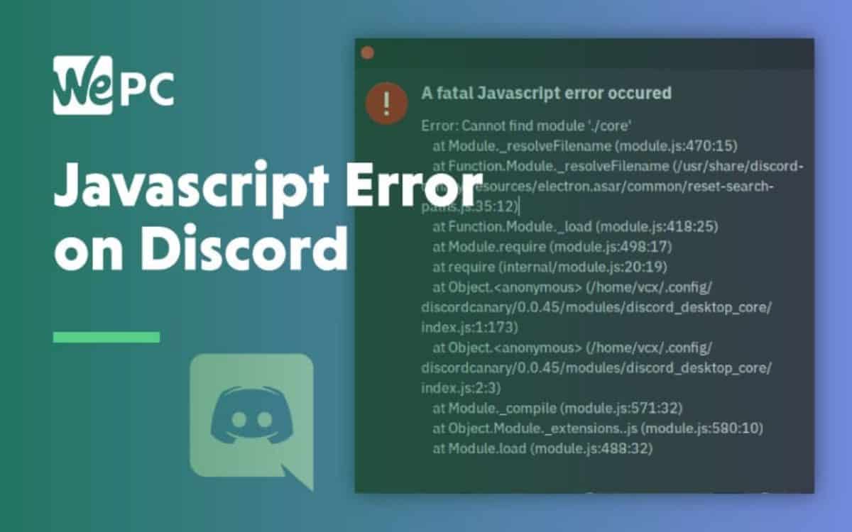 Discord Javascript Error Fixed Wepc Com