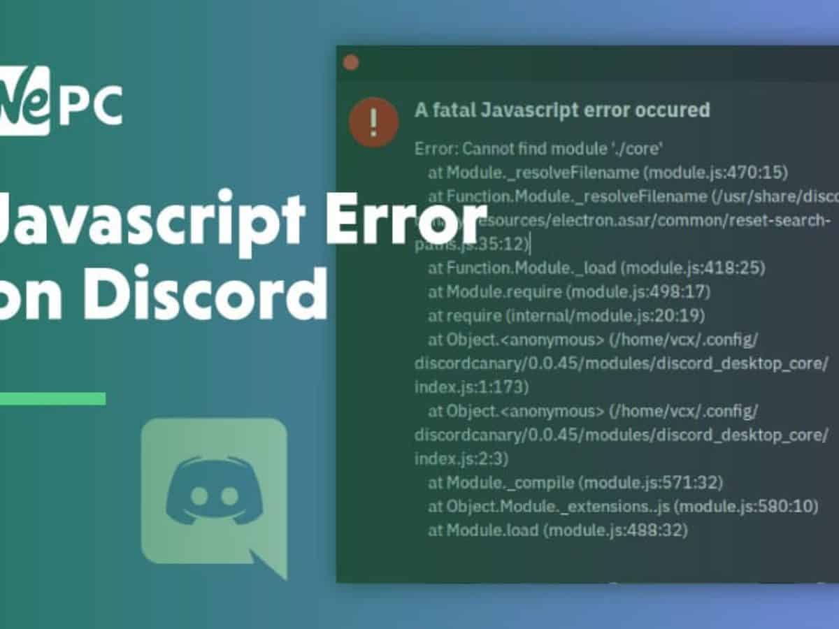 Discord Javascript Error Fixed Wepc Com