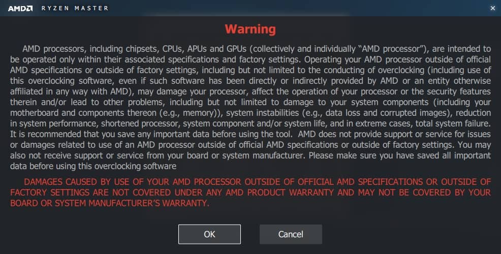 amd ryzen master overclocking warning amd ryzen master overclocking warning