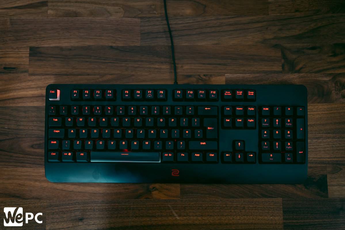 Zowie BenQ Celeritas II Keyboard Birds Eye View