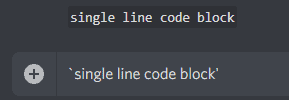 single line code block