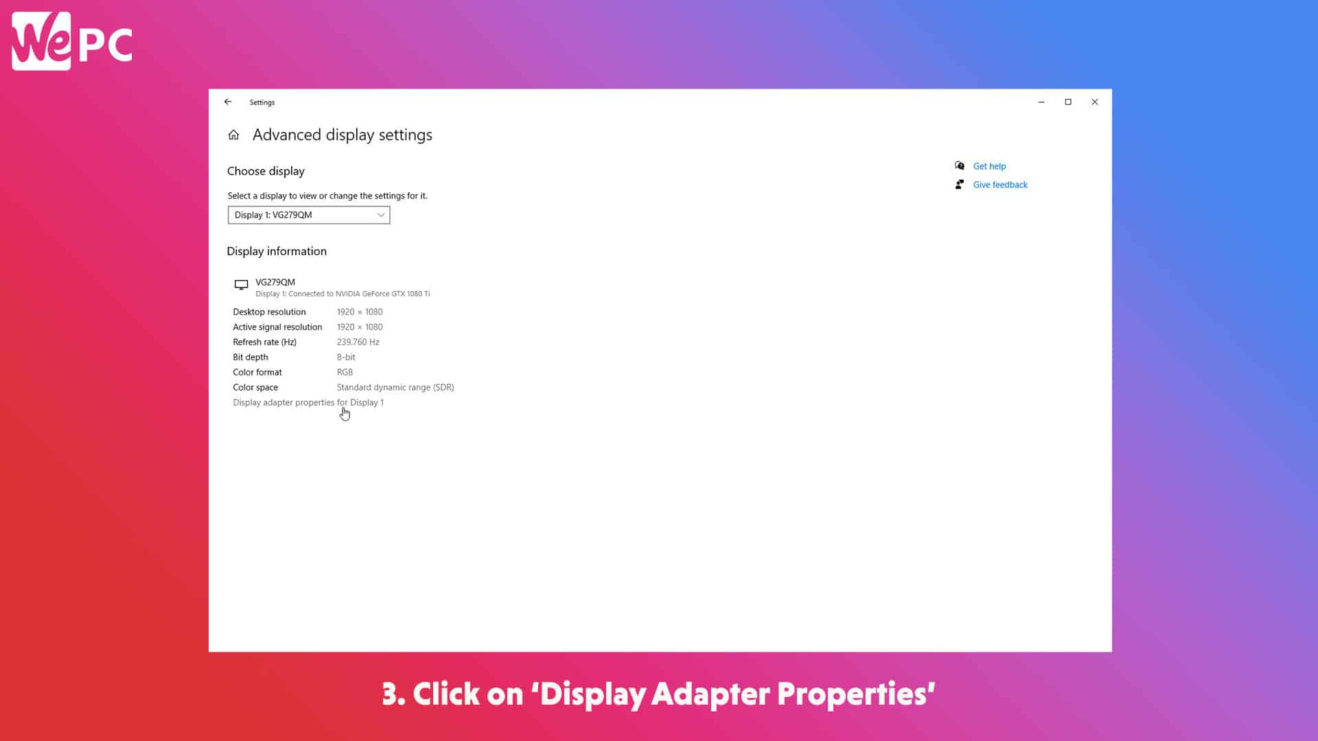 WePC Refresh rate step 3