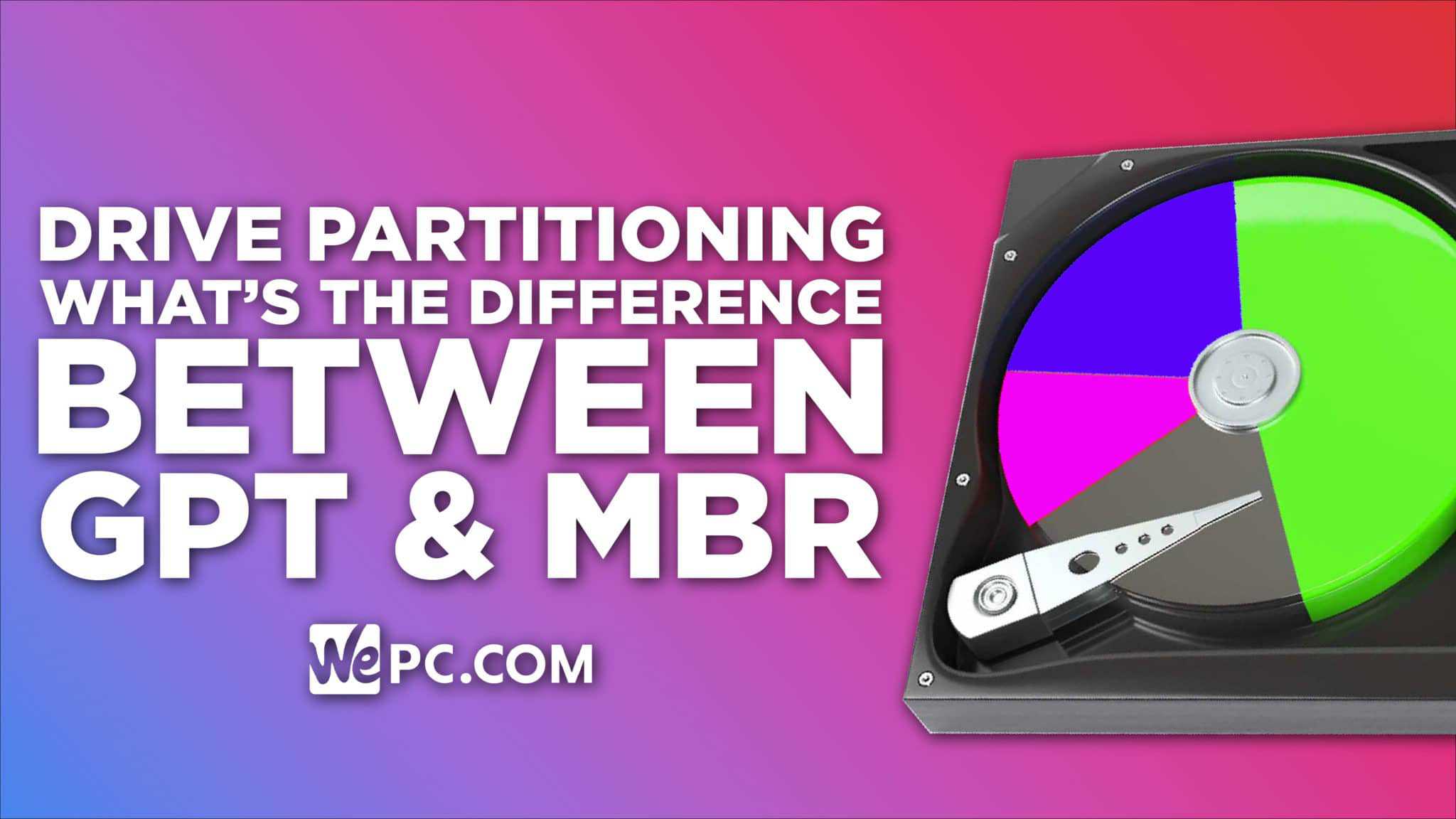 WePC Drive partitioning GPT and MBR difference 01