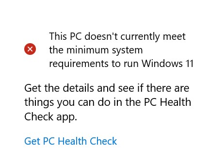 pc doesnt meet windows 11 system requirements