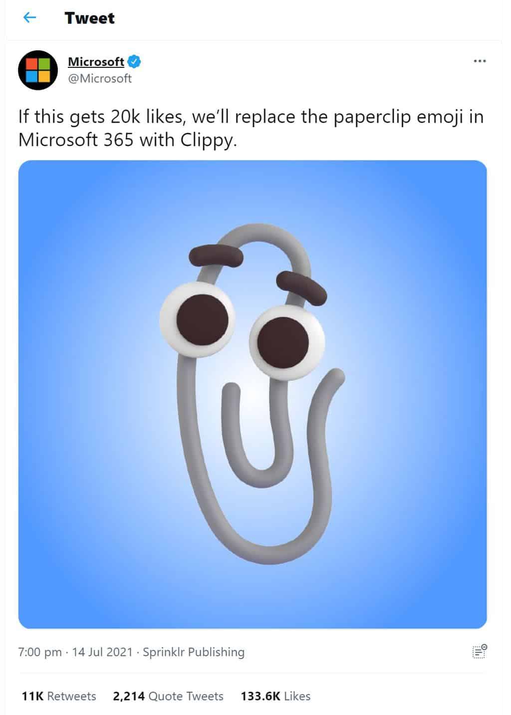 Microsoft paperclip Clippy returns