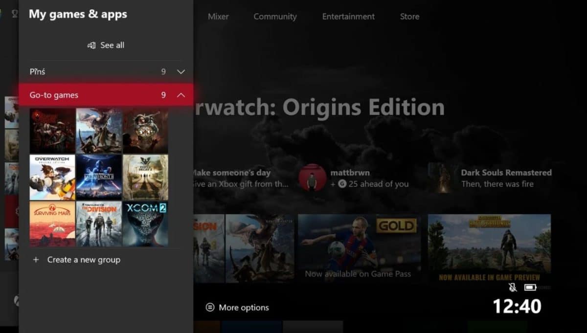 Xbox One My games apps