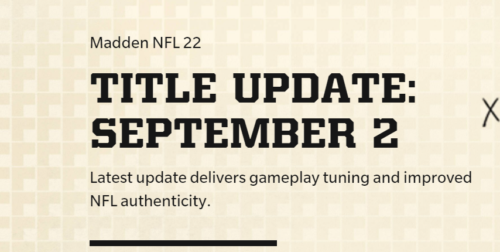 Madden 22 Patch Notes Today: September's Latest Updates & Bug