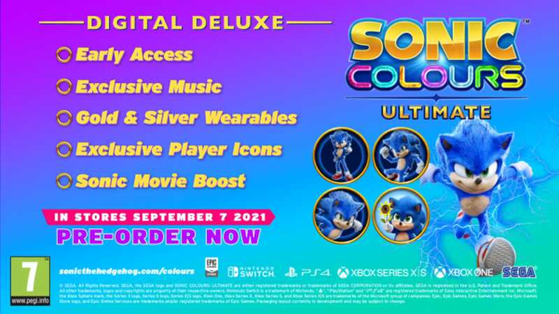 sonic colors pre order digital