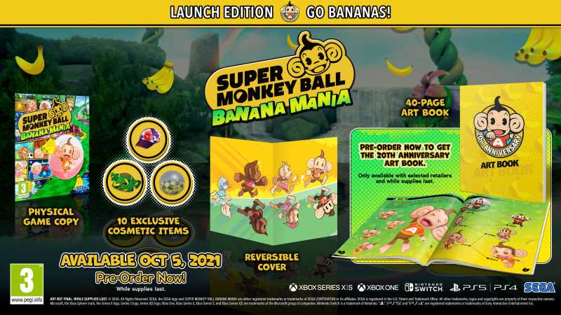 super monkey ball banana mania launch edition contents