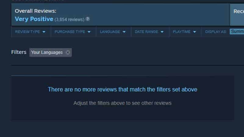 Steam reviews not showing