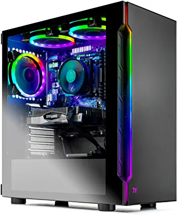 SkyTech Shadow 3.0 Gaming Computer PC Desktop Ryzen 5 3600 6 Core 3.6GHz RTX 2060 6G 500GB SSD 16GB DDR4 3000 RGB Fans AC WiFi Windows 10 Home 64 bit Black