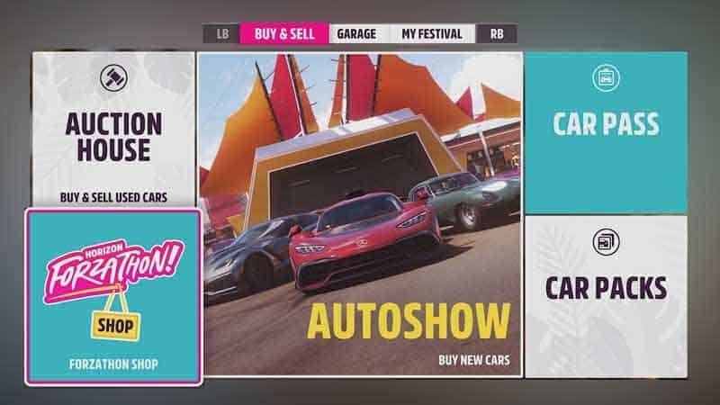 how to buy cars forza horizon 5