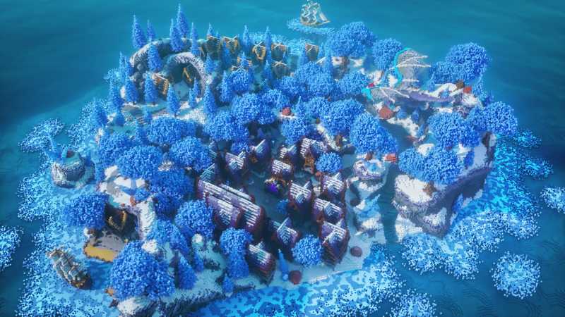 Blue christmas build Minecraft 