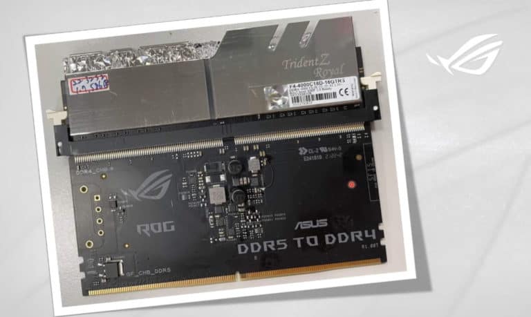 ASUS pictured working on a DDR5 to DDR4 RAM adaptor