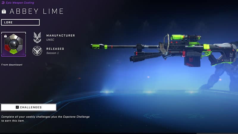 How to get the Halo Infinite Abbey Lime weekly reward