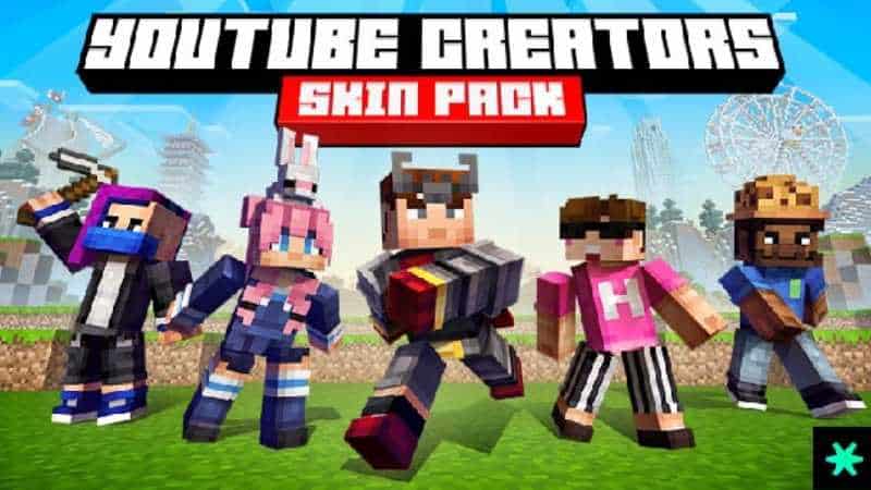 Minecraft YouTube creators free Skin Pack