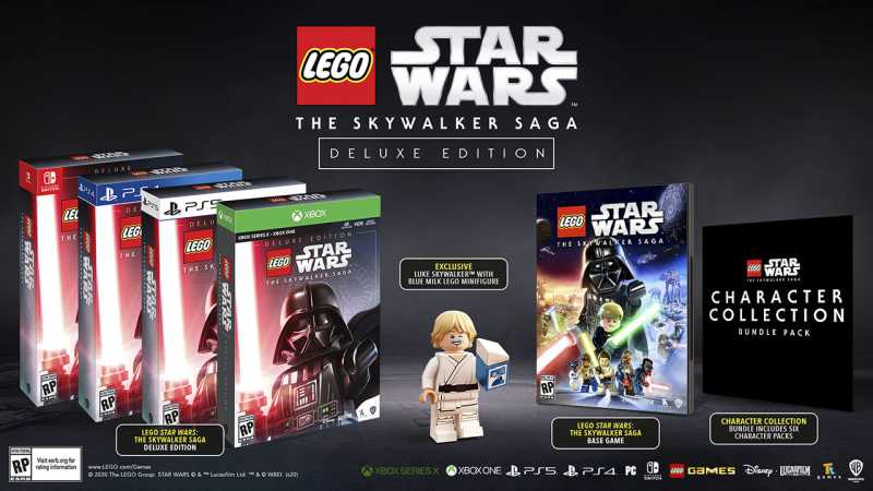 Lego Star Wars Skywalker Saga Deluxe Edition release date pre order luke skywalker with blue milk minifigure
