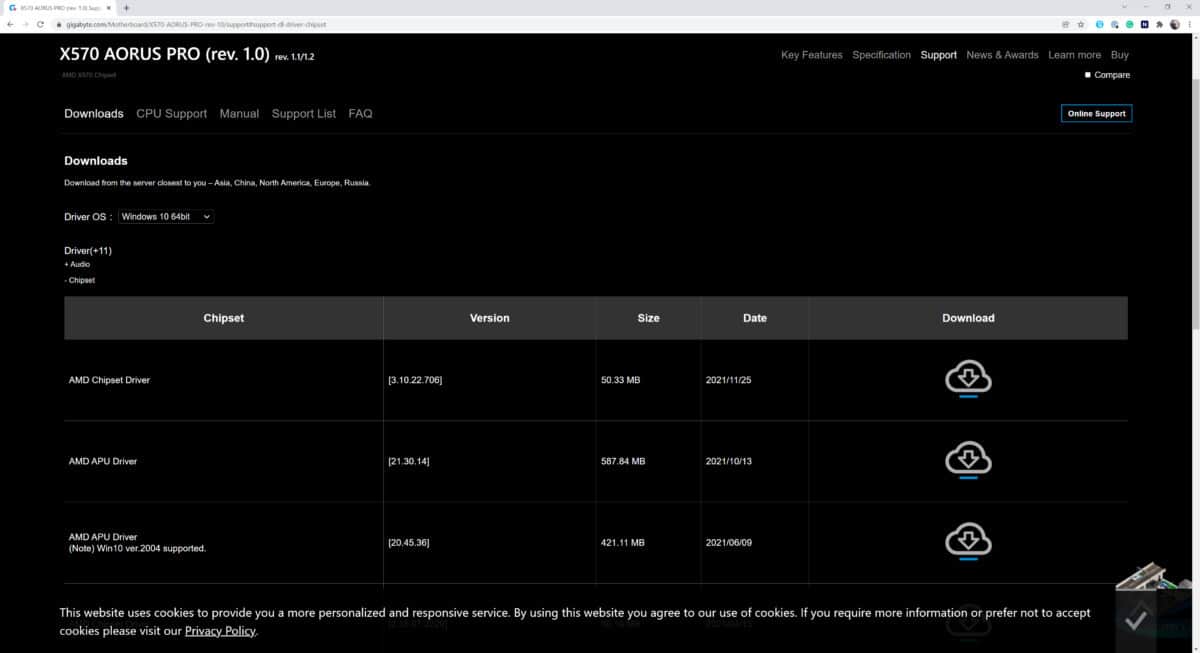 get motherboard driver website