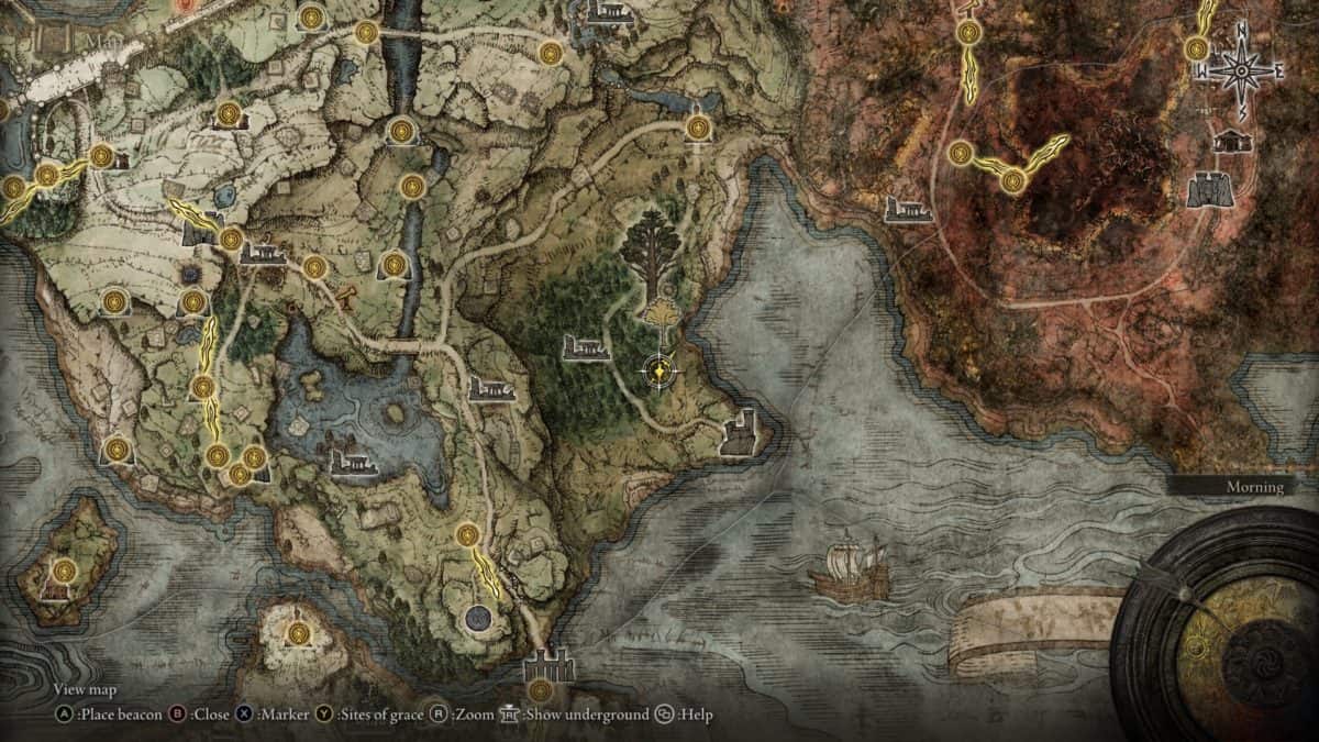 Elden Ring Limgrave Merchant (forest) map