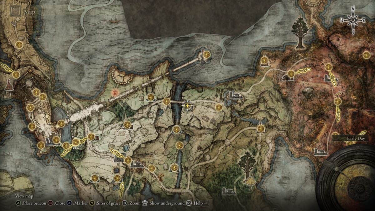 Elden Ring Limgrave Merchant (Saintbridge) map