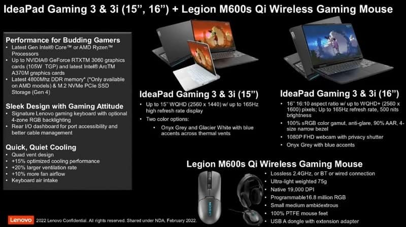 Intel Arc laptop Lenovo IdeaPad Gaming 3i