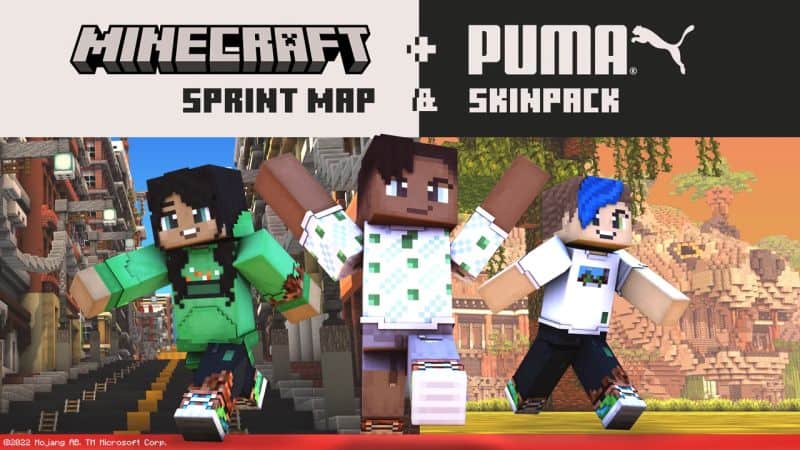 Minecraft Puma DLC Merchandise Collection and Skin Pack