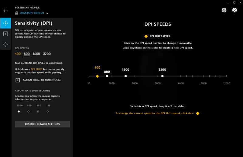 how to change dpi on a logitech mouse