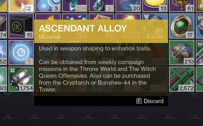 how to get ascendant alloy destiny 2