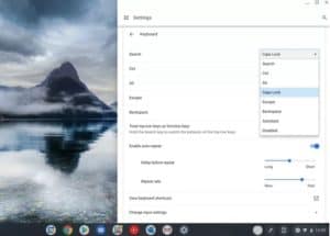 how to turn off caps lock on Chromebook change search