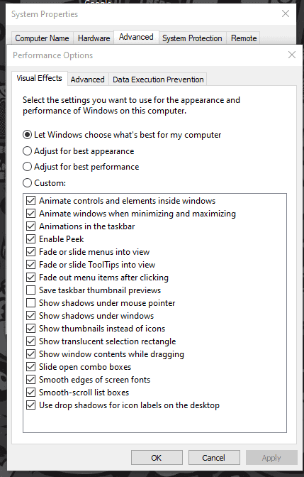 optimize for gaming with this windows setting