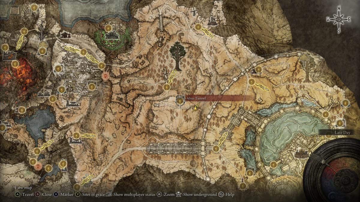 Elden Ring Altus Tunnel Map