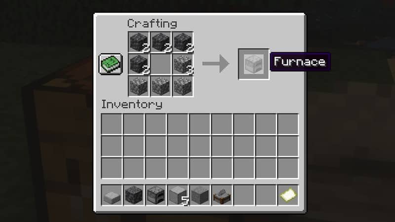 Minecraft craft a Furnace recipe