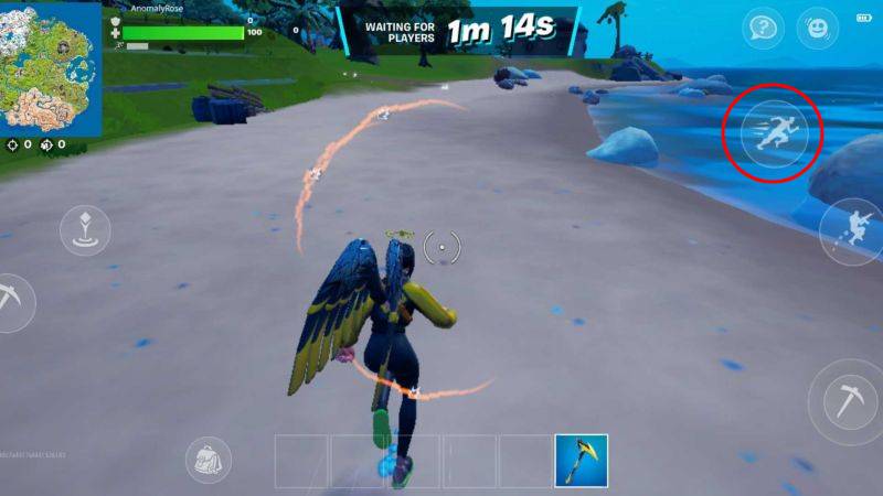 How to Sprint Fortnite Mobile Devices touch controls