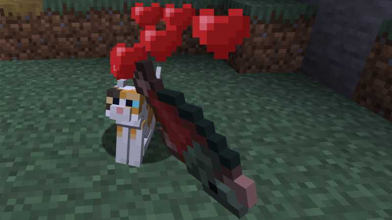 Taming cat with fish Minecraft