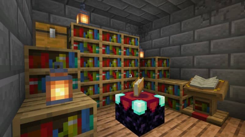 How to use Minecraft book Enchantment table area bookshelf