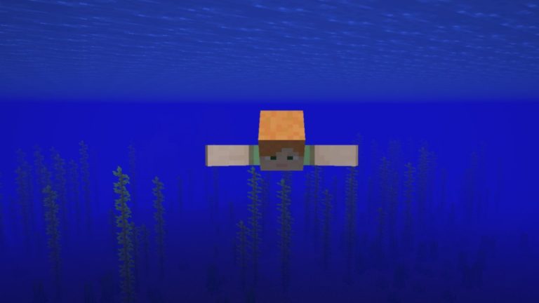 Alex swimming in Minecraft 1