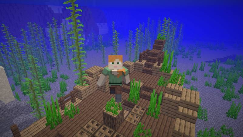 Alex underwater Minecraft Shipwreck