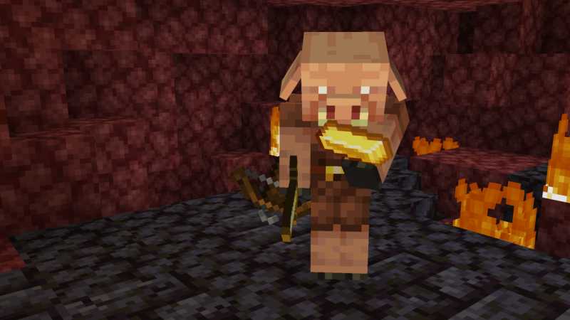 Minecraft Piglin Bartering Gold Ingot
