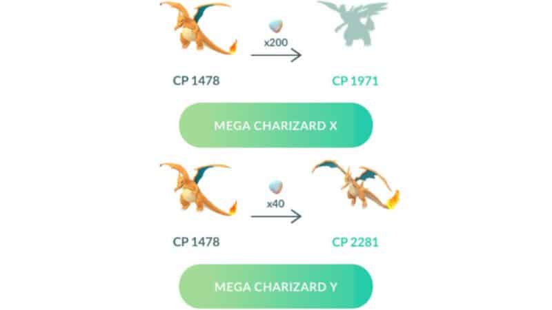 Pokémon GO Mega Charizard X Y Mega Energy Cost