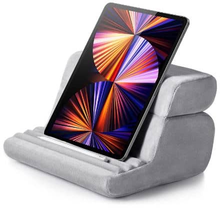 Tablet Wedge Holder Books Portable Triangle Tablet Stand for Tablets XOCOY Multi-Angle Soft Pillow Lap Stand Smartphones Book Couch Pillow Stand eReaders Tablet Stand Pillow Gray 