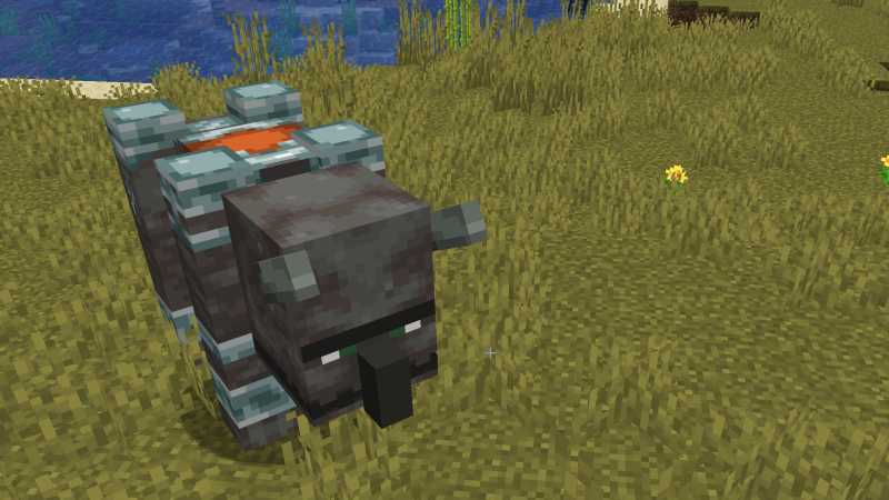 Minecraft Ravager wearing a Saddle in Minecraft