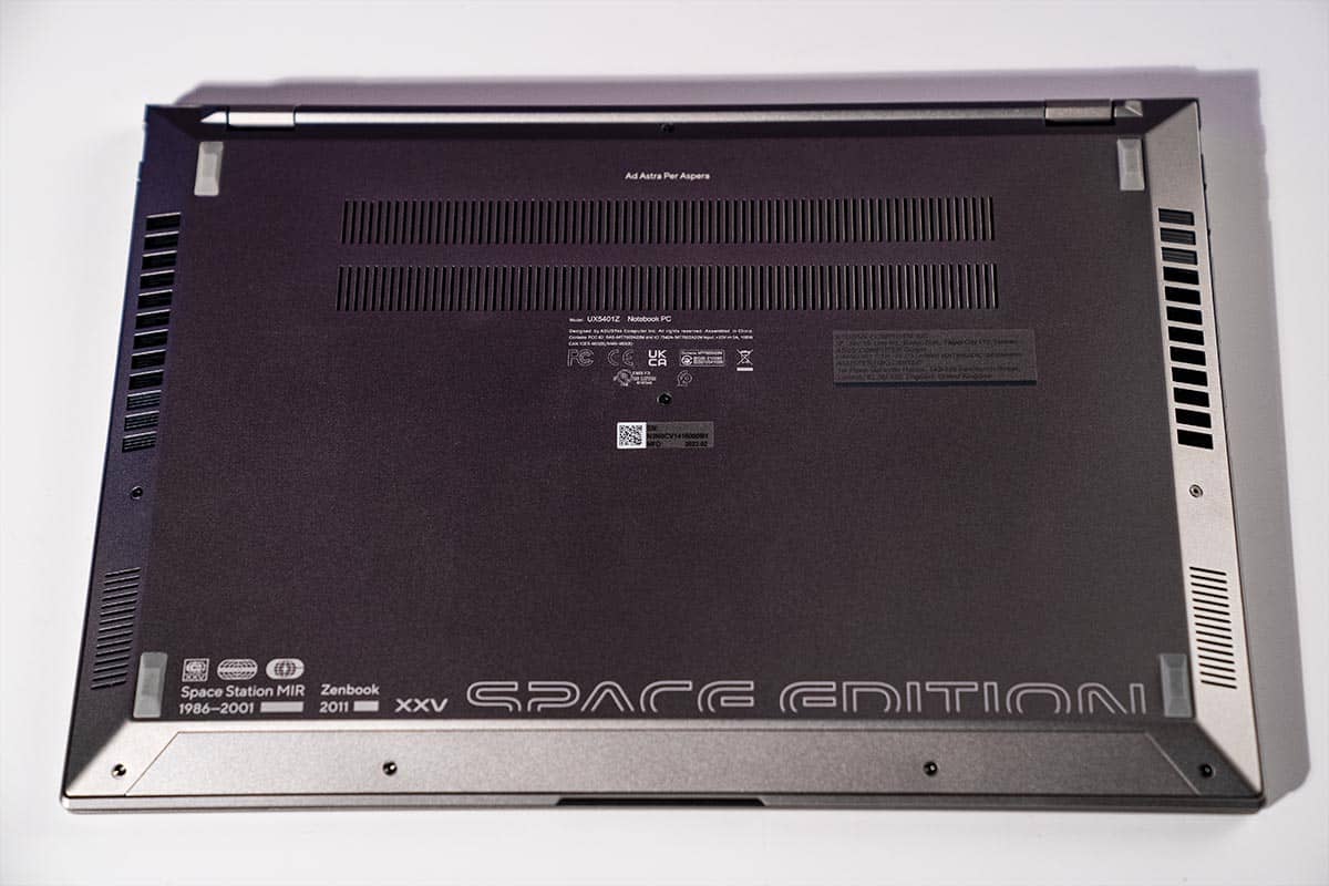 ASUS ZenBook 14X OLED SPACE EDITION Laptop underside