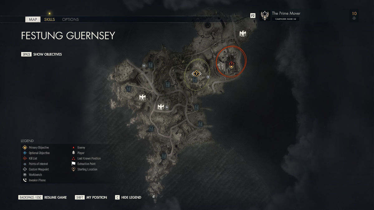 Festung Guernsey Sniper Elite 5 collectables