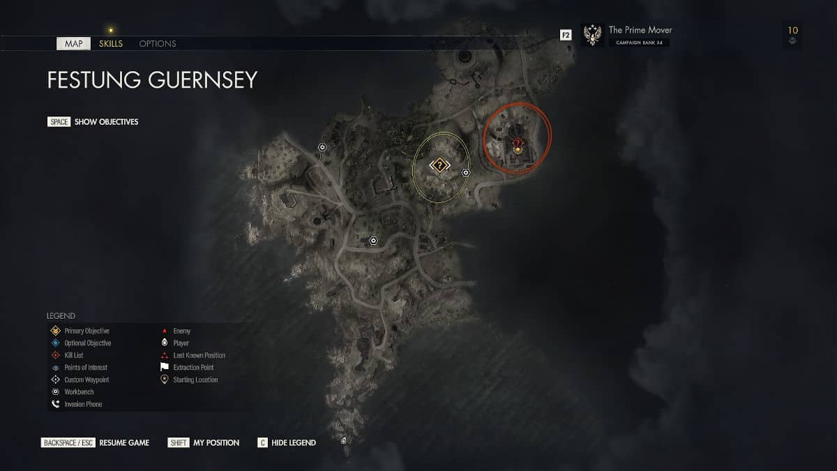 Festung Guernsey Workbench locations Mission 5